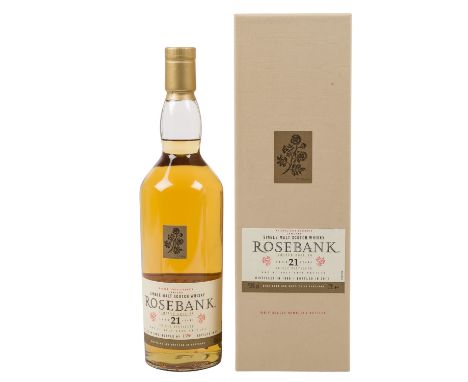 ROSEBANK Single Malt Scotch Whisky, 21 years Region: Lowland, Rosebank Distillerie, 53,8% Vol., 700 ml, Füllstand im Flaschen