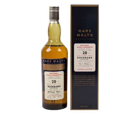 ROSEBANK Single Malt Scotch Whisky, 20 years, Rare Malts Selection Region: Lowland, Rosebank Distillerie, 60,3% Vol., 700 ml,