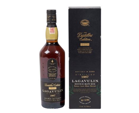 LAGAVULIN Single Malt Scotch Whisky, 1987 Region: Islay, Lagavulin Distillerie, 43% Vol., 700 ml, Lgv. 4/491, Füllstand im Fl