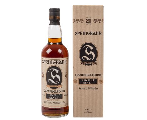 SPRINGBANK Single Malt Scotch Whisky, 21 years Region: Campbeltown, J. & A. MITCHELL & Co. Ltd. Distillers, 46% Vol., 700 ml,