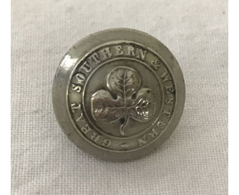 A Victorian/early 20th century Irish Great Southern &amp; Western Railway button. Made by J. Ireland &amp; Son, Dublin. Appro