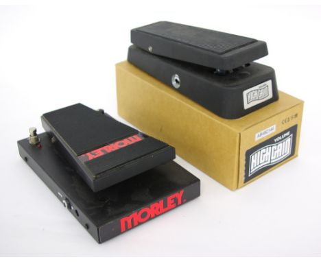 Jim Dunlop Volume High Gain guitar pedal, boxed; together with a Morley Pro Series wah pedal (2)
