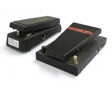Morley Pro Series wah guitar pedal; together with a Jim Dunlop model ECB-95 Original Cry Baby guitar pedal in need of repair 