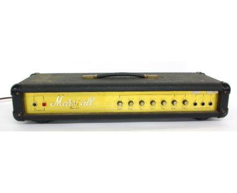 1970s Marshall Bass 100 Model 2099 bass guitar amplifier head, made in England, missing part of the logo, some rusting to met