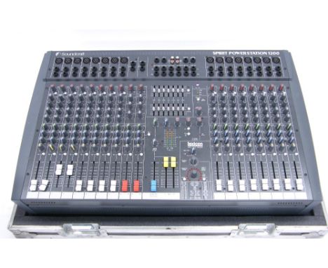 Soundcraft Spirit Powerstation 1200 powered mixing console, within a heavy duty Packhorse flight case