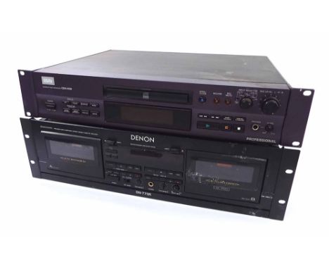 HHB CDR-850 compact disc recorder rack unit; together with a Denon DN-70R double cassette tape deck rack unit (2)