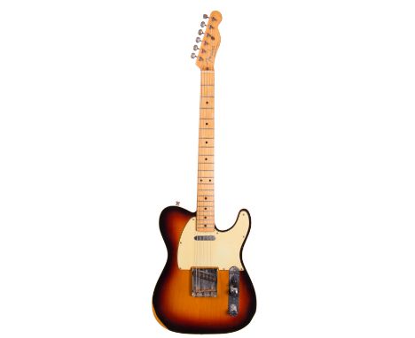 Interesting Fender Custom Telecaster electric guitar, made in USA, with parts appearing to date to 1960, ser. no. 5xxx6; Body