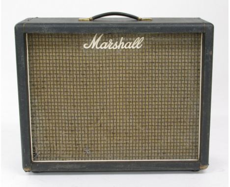 Vintage Marshall 2 x 12 speaker cabinet, made in England, serial no. 50902, enclosing two Celestion classic Lead 80 speakers,