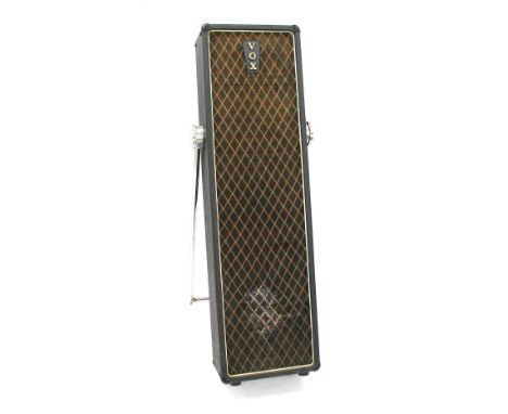 1960s VOX SL40 PA column speaker cabinet, back panel loose and missing screws, damage to grille cloth, electrics require atte
