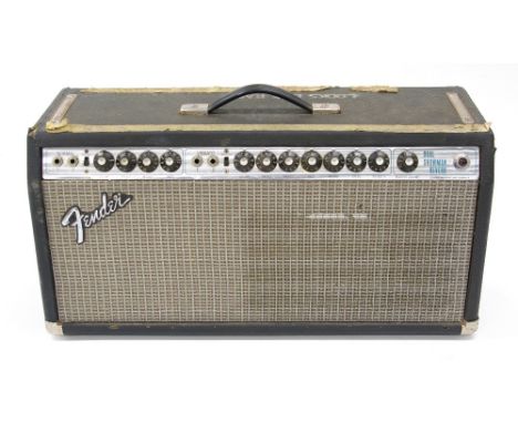 1977 Fender Dual Showman Reverb silver face guitar amplifier head, made in USA,  ser. no. A767219, tolex in tired condition w