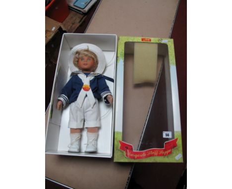 Magarete Steiff Puppe 'Bernd', this Steiff character doll is dressed in a sailor suit and stands 17" high in original box.