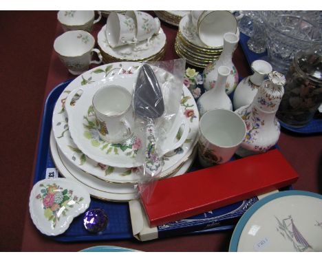 Royal Worcester 'Contessa' China Cake Plate, and other china wares, including cabinet plates, shallow dishes, bud vases, cake