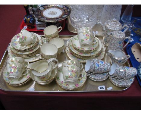 Grosvenor China Twelve Place Tea Service, pattern 9519, and a Continental 'Victoria' china coffee set:- One Tray 