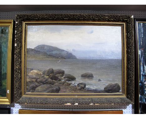 Fomin, Seascape, With Rocks to Foreground, Oil On Canvas, 51 x 72cms, signed lower right.