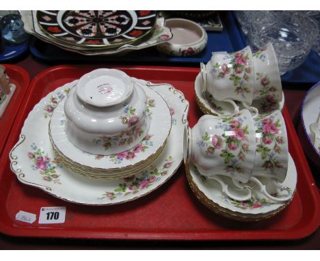 Royal Albert China "Moss Rose" Pattern Tea-Service:- One Tray 
