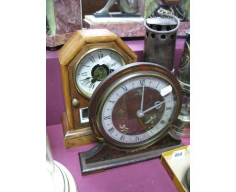 XIX Century American Rosewood Mantel Clock, with a white dial "bearing label" Seth Thomas Thomaston, Connecticut, together wi
