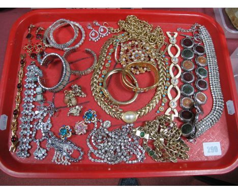 Vintage and Modern Costume Jewellery, including bangles, earrings, necklaces etc:- One  Tray