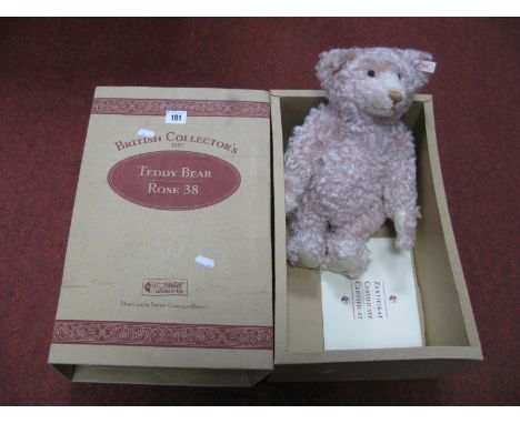 Steiff Teddy Bar, British Collectors 1997 Limited Edition No. 2994 of 3000, rose mohair, growler, button to ear, approximatel