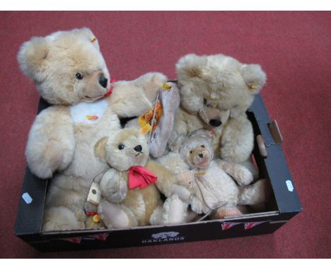 Two Steiff 'Molly' Bears, approximately 47cms and one other approximately 30cms, another modern Steiff 1909 Teddy replica app