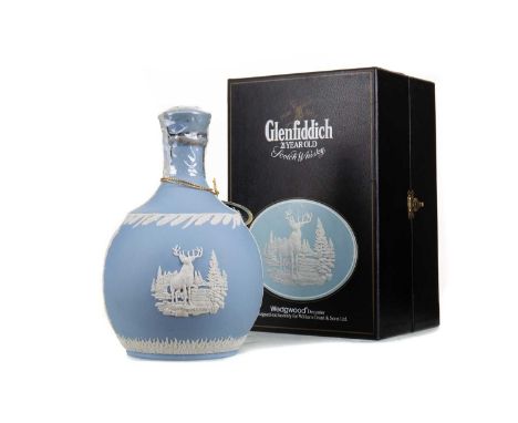 GLENFIDDICH 21 YEAR OLD WEDGWOOD DECANTERSingle malt.Without Glenfiddich, Scotland might not enjoy the same thriving whisky s