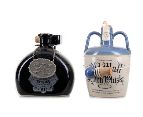 OLD MULL JOHN HOPKINS CERAMIC DECANTERBlended whisky.This blend was produced by John Hopkins, a name associated with early re