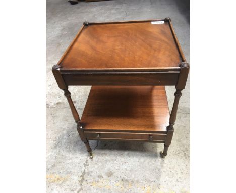  Sale Item:    2 TIER MAHOGANY SIDE TABLE   Vat Status:   No Vat   Buyers Premium:  This lot is subject to a Buyers Premium o