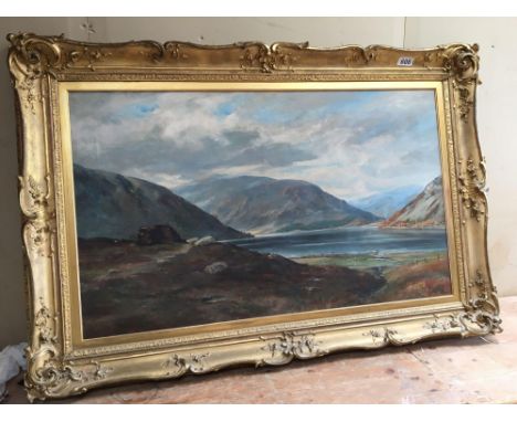  Sale Item:    LARGE OIL PAINTING WEST LOCH MORIE  D WEST-NO AUTHENTICITY  Vat Status:   No Vat   Buyers Premium:  This lot i