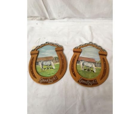  Sale Item:    2 HORSESHOE HORSE PICTURES   Vat Status:   No Vat   Buyers Premium:  This lot is subject to a Buyers Premium o