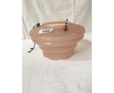  Sale Item:    PINK GLASS LIGHT SHADE   Vat Status:   No Vat   Buyers Premium:  This lot is subject to a Buyers Premium of 15
