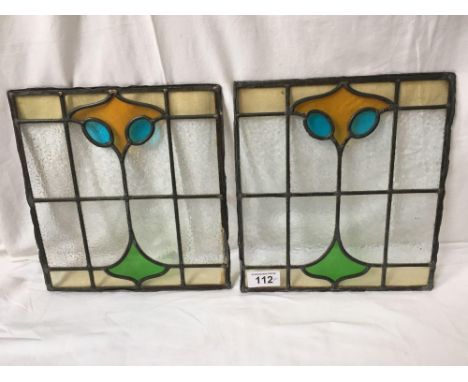  Sale Item:    2 LEADED GLASS PANELS   Vat Status:   No Vat   Buyers Premium:  This lot is subject to a Buyers Premium of 15%