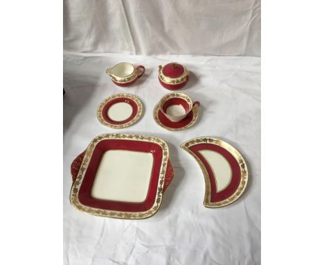  Sale Item:    28 PCS WEDGWOOD RUBY WHITEHALL TEA CHINA  Vat Status:   No Vat   Buyers Premium:  This lot is subject to a Buy