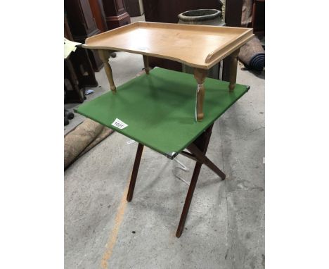  Sale Item:    BED TABLE &amp; CARD TABLE (AF)   Vat Status:   No Vat   Buyers Premium:  This lot is subject to a Buyers Prem