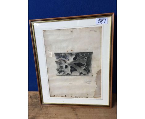  Sale Item:    DAVID WEST SKETCH SCROLLS &amp; FRAMED DRAWING-BADLY DAMAGED(AF)  Vat Status:   No Vat   Buyers Premium:  This
