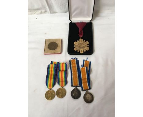  Sale Item:    4 WAR MEDALS &amp; 2 OTHERS   Vat Status:   No Vat   Buyers Premium:  This lot is subject to a Buyers Premium 