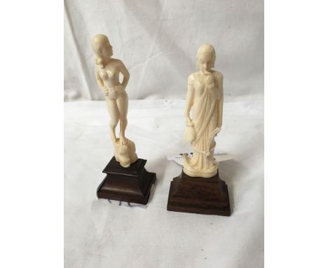  Sale Item:    2 INDIAN IVORY STYLE FIGURES(AF)   Vat Status:   No Vat   Buyers Premium:  This lot is subject to a Buyers Pre