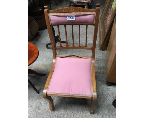  Sale Item:    INLAID BEDROOM CHAIR (AF)   Vat Status:   No Vat   Buyers Premium:  This lot is subject to a Buyers Premium of