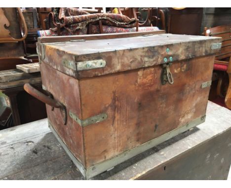  Sale Item:    LEATHER MILITARY TRUNK (AF)   Vat Status:   No Vat   Buyers Premium:  This lot is subject to a Buyers Premium 