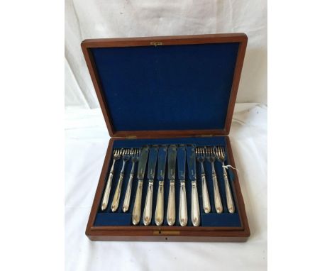  Sale Item:    CASED SET SILVER PLATED FISH CUTLERY  Vat Status:   No Vat   Buyers Premium:  This lot is subject to a Buyers 