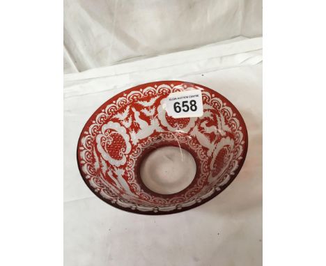  Sale Item:    RED GLASS BOWL   Vat Status:   No Vat   Buyers Premium:  This lot is subject to a Buyers Premium of 15% + Vat 