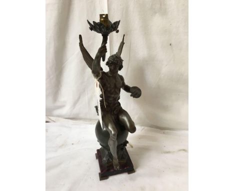  Sale Item:    ANGEL FIGURE SPELTER TABLE LAMP (AF)  Vat Status:   No Vat   Buyers Premium:  This lot is subject to a Buyers 