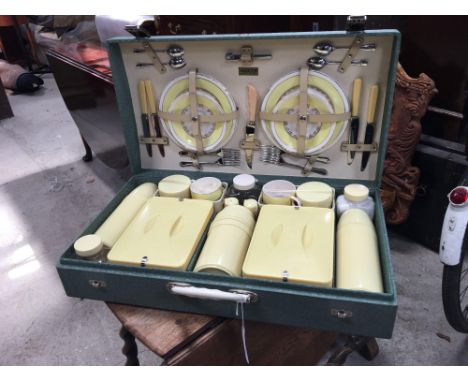  Sale Item:    BREXTON PICNIC CASE- STAMPED HARRODS  Vat Status:   No Vat   Buyers Premium:  This lot is subject to a Buyers 