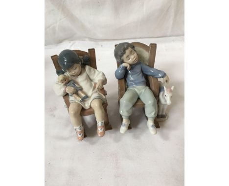  Sale Item:    2 LLADRO ROCKING CHAIR ORNAMENTS   Vat Status:   No Vat   Buyers Premium:  This lot is subject to a Buyers Pre