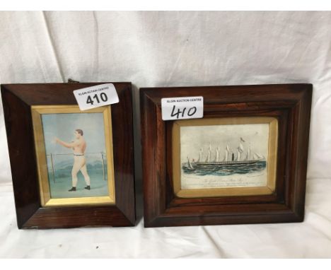  Sale Item:    2 ROSEWOOD FRAMED PICTURES (AF)   Vat Status:   No Vat   Buyers Premium:  This lot is subject to a Buyers Prem