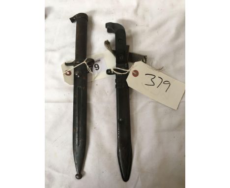  Sale Item:    2 BAYONETS   Vat Status:   No Vat   Buyers Premium:  This lot is subject to a Buyers Premium of 15% + Vat @ 20