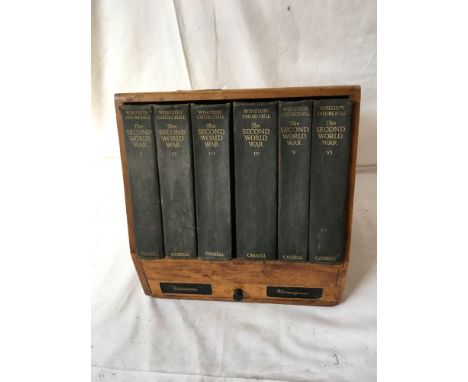  Sale Item:    SMALL BOOKCASE C/W WINSTON CHURCHILL WW2 BOOKS (AF)  Vat Status:   No Vat   Buyers Premium:  This lot is subje