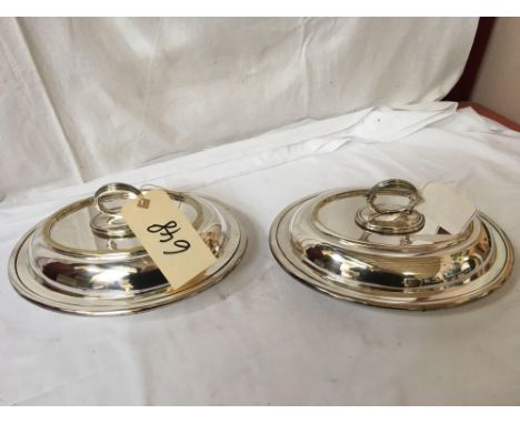  Sale Item:    2 SILVER PLATED ENTREE DISHES   Vat Status:   No Vat   Buyers Premium:  This lot is subject to a Buyers Premiu