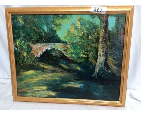  Sale Item:    OIL PAINTING BRIDGE   Vat Status:   No Vat   Buyers Premium:  This lot is subject to a Buyers Premium of 15% +