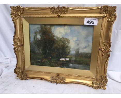  Sale Item:    OIL PAINTING RIVER SCENE (AF)   Vat Status:   No Vat   Buyers Premium:  This lot is subject to a Buyers Premiu