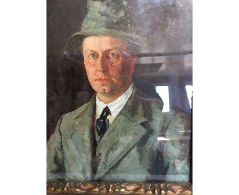  Sale Item:    OIL PAINTING PORTRAIT E BENT WALKER 1916 (FRAME AF)  Vat Status:   No Vat   Buyers Premium:  This lot is subje