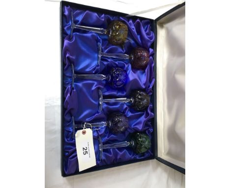  Sale Item:    8 HARLEQUIN GLASS HOCK GLASSES (CASE AF)  Vat Status:   No Vat   Buyers Premium:  This lot is subject to a Buy